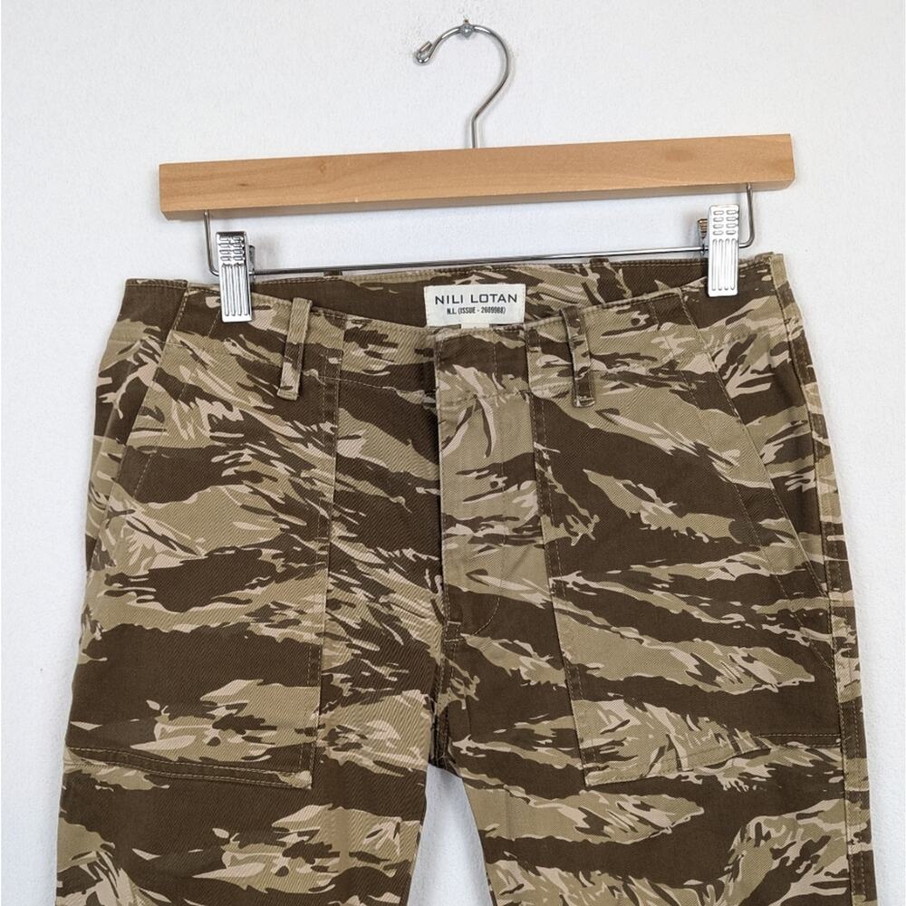 Nili Lotan Camo Cropped French Military Pants Size 4 - Picture 4 of 10